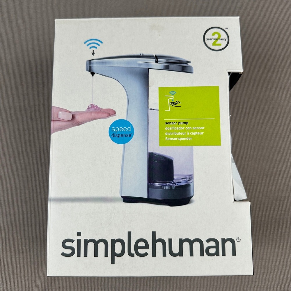 Simplehuman Sensor Soap Pump Brushed Nickel Automatic Touch-Free Dispenser NEW